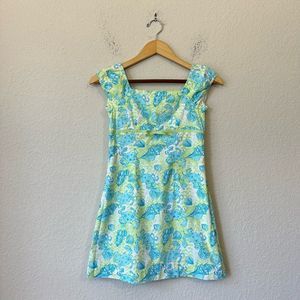 Vintage LILLY PULITZER Girls Sleeveless Crab and Shell Print Dress Multi